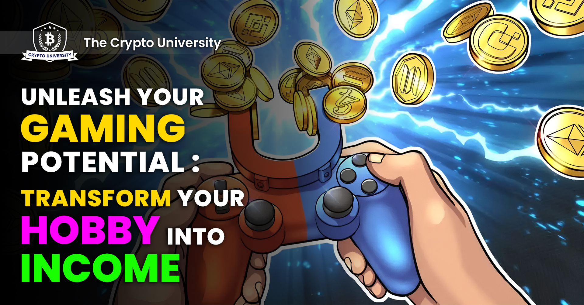 A hand holding a pad, playing crypto games, and earning money.